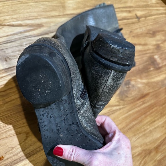 Anthropologie Miss Albright Women’s Pebbled Primped Leather Ruffle Tall Boots - Picture 5 of 13